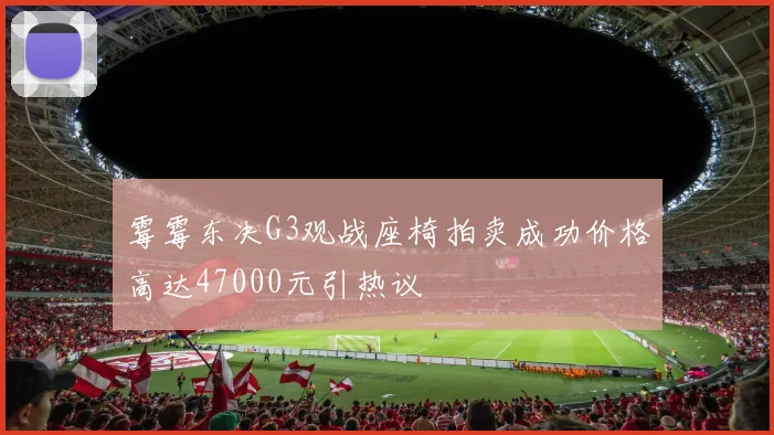 霉霉东决G3观战座椅拍卖成功价格高达47000元引热议